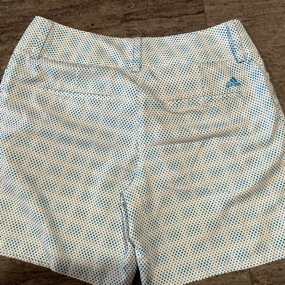 Adidas shorts size 8 white and blue